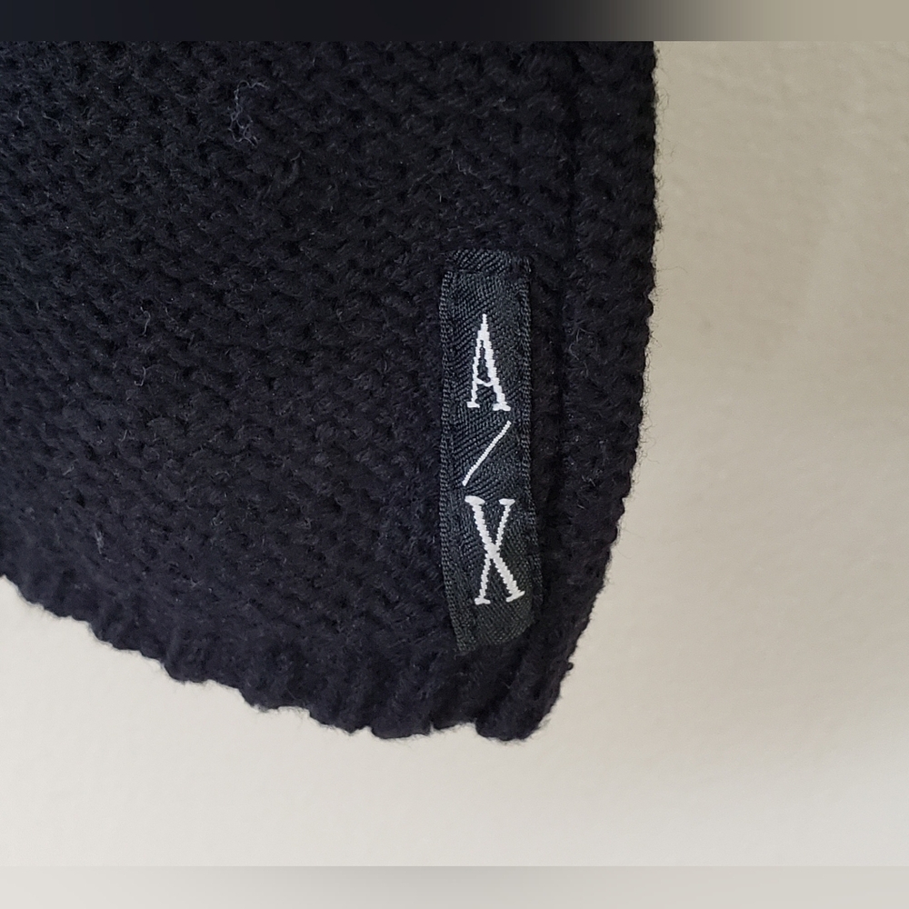 A/X Armani Exchange Women's Black Knit Asymmetrical Sweater Size Small - Picture 4 of 13
